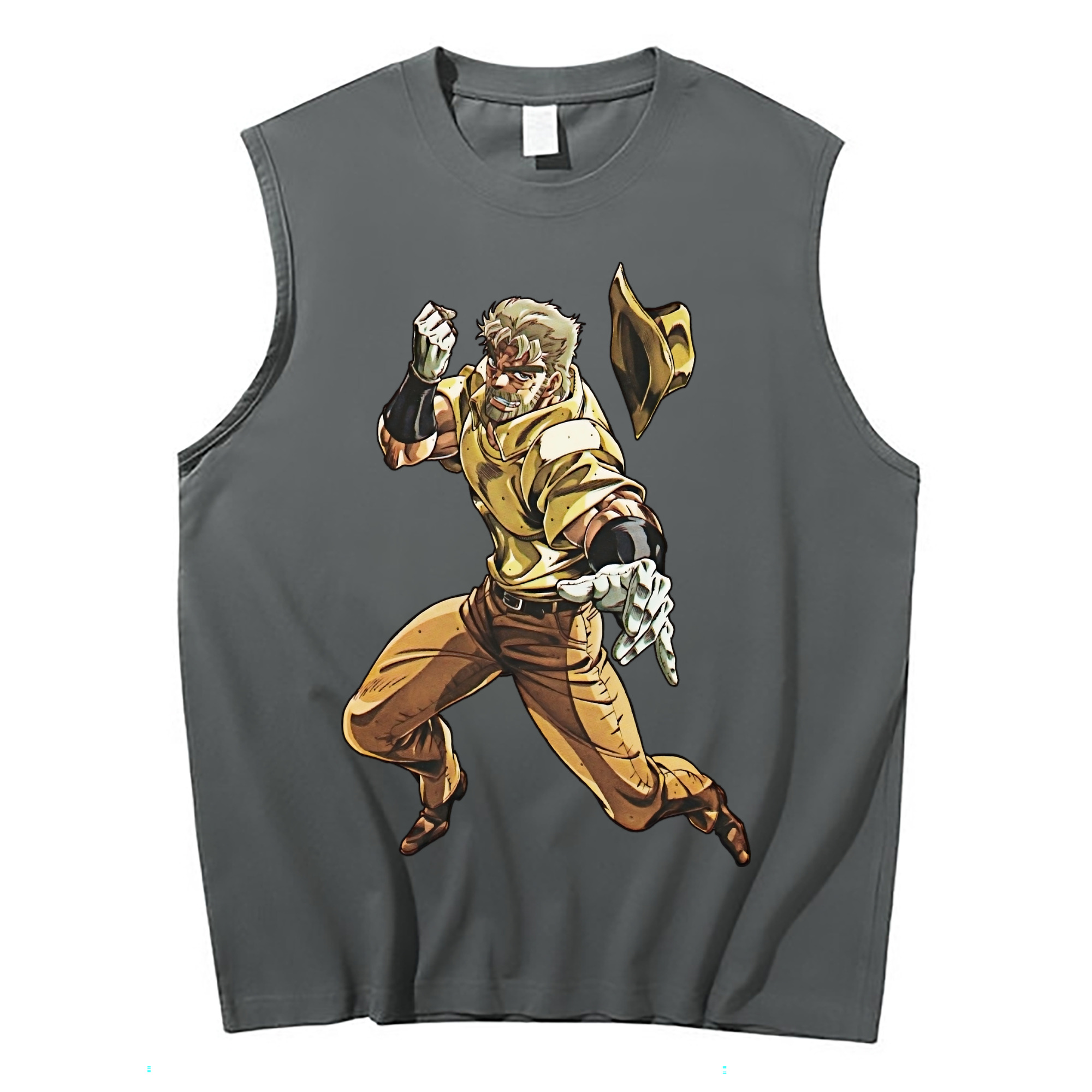 （画像用） ジョジョの奇妙な冒険 ジョセフ?ジョースター JoJo's Bizarre Adventure Joseph Joestar コットン100％タンクトップ（フロントプリント）